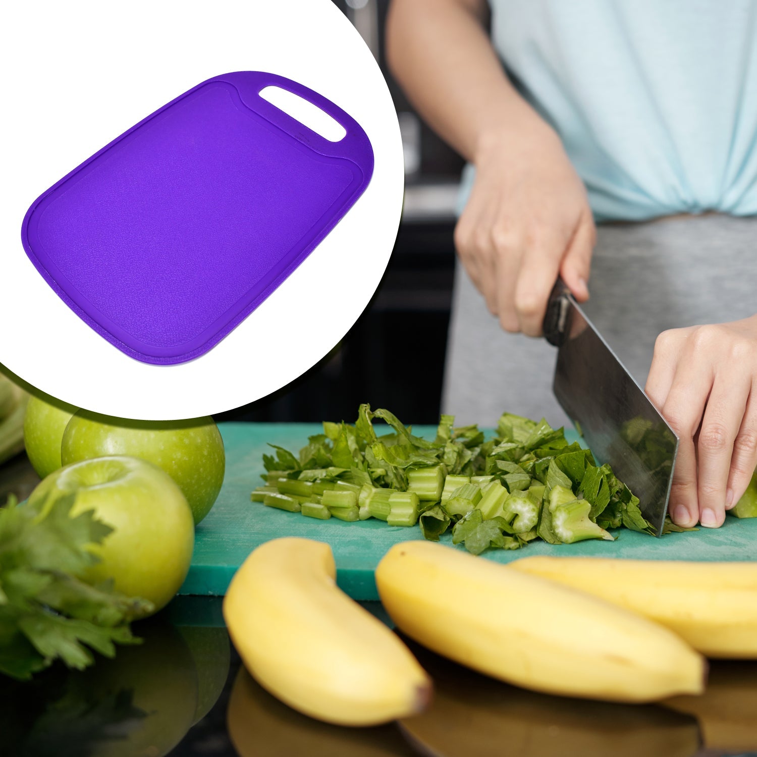 2477 Vegetables and Fruits Cutting Chopping Board Plastic Chopper Cutter Board Non-slip Antibacterial Surface with Extra Thickness DeoDap 2477 Vegetables and Fruits Cutting Chopping Board Plastic Chopper Cutter Board Non-slip Antibacterial Surface with Extra Thickness DeoDap